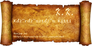 Körösztös Kitti névjegykártya